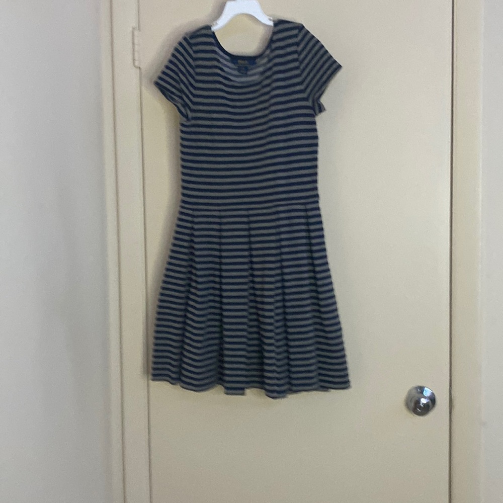 XL 16, gray and blue polo dress
